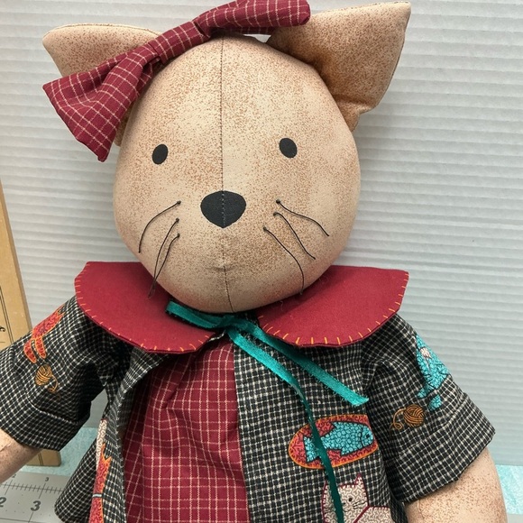 Adorable Cat Plush with Red Bow - Picture 1 of 9